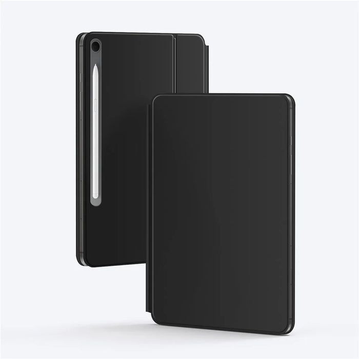 For Samsung Galaxy Tab S10 Lite Floating Magnetic Bluetooth-Compatible Keyboard (Korean) + Leather Tablet Case - Black - 5