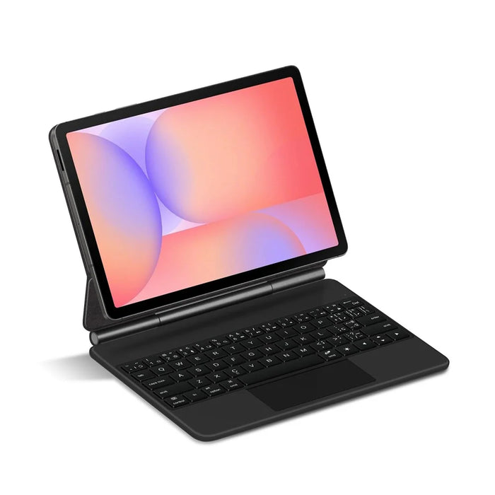 For Samsung Galaxy Tab S10 Lite Magnetic Floating Bluetooth-Compatible Keyboard (Portuguese) + Leather Tablet Case - Black - 5