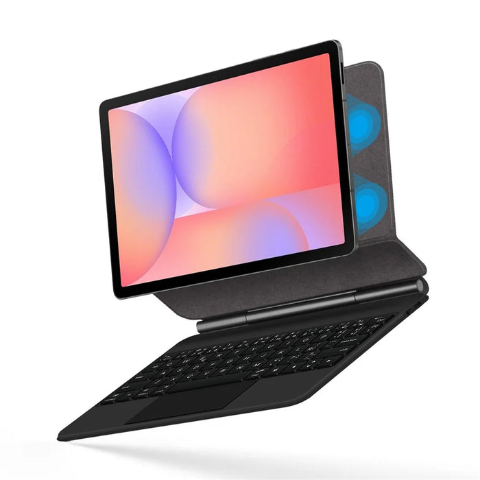 For Samsung Galaxy Tab S10 Lite Magnetic Floating Bluetooth-Compatible Keyboard (Spanish) + Leather Tablet Case - Black - 3