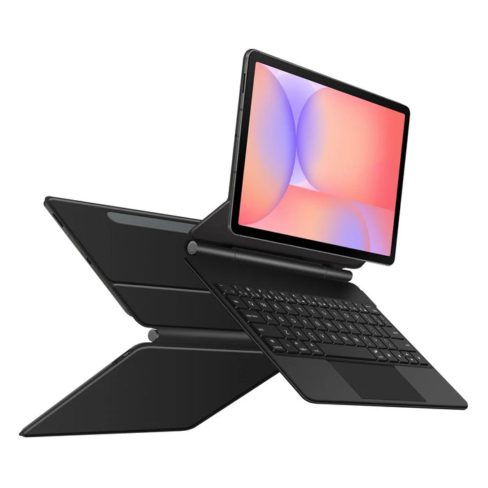 For Samsung Galaxy Tab S10 Lite Magnetic Floating Bluetooth-Compatible Keyboard (English) + Leather Tablet Case - Black - 6