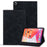 For Samsung Galaxy Tab A11 X133 X130 / Tab A9 Tablet Case Card Slots Leather Cover Flower Pattern - Black - 1