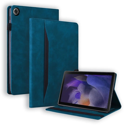 For Samsung Galaxy Tab A11 X133 X130 / Tab A9 Case PU Leather Protective Folio Tablet Cover with Card Holder - Blue - 1