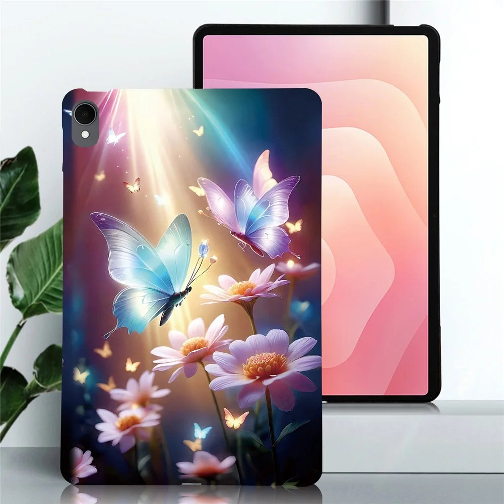 For Samsung Galaxy Tab S11 Case Pattern Printing Slim Soft TPU Tablet Cover - Butterfly Floral - 2