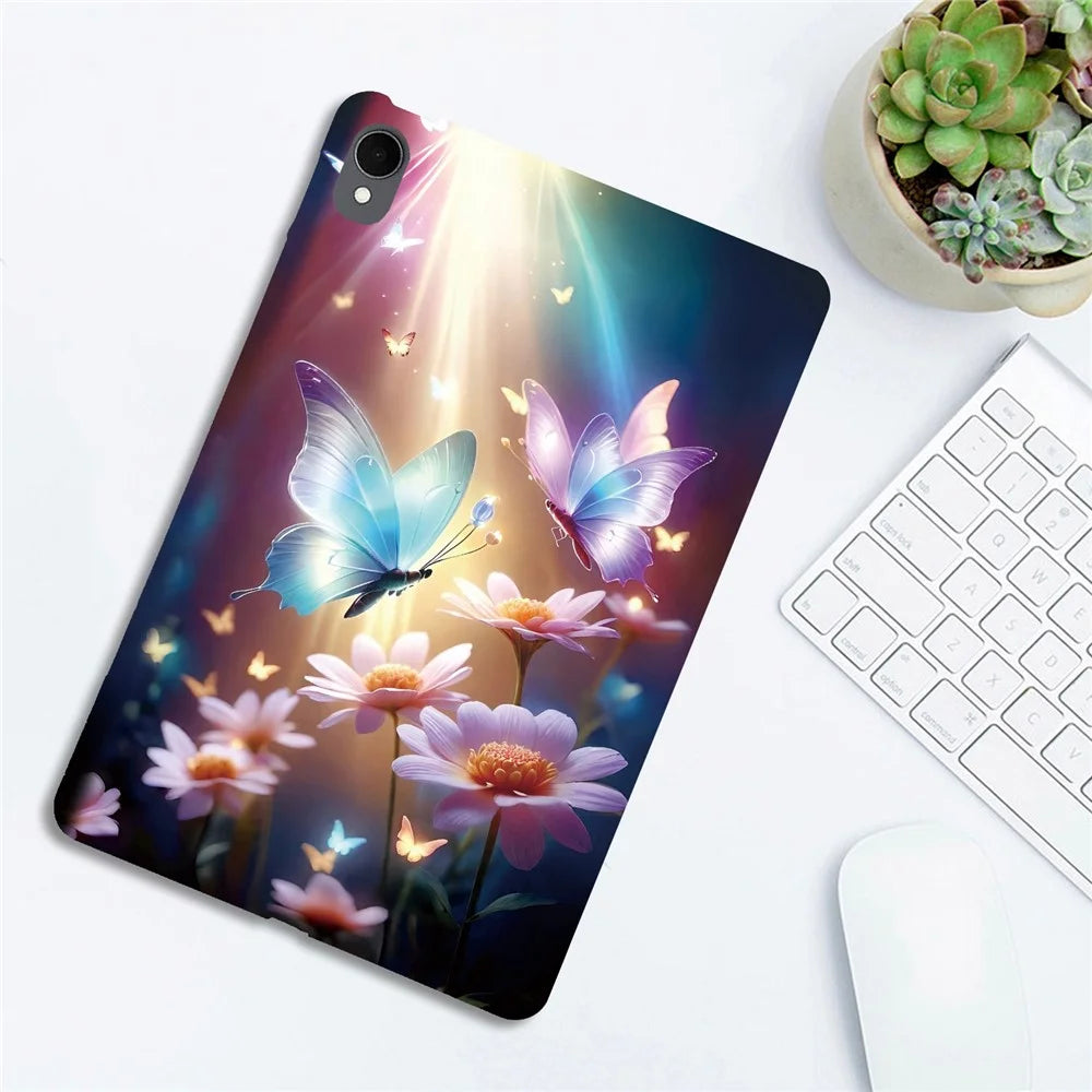 For Samsung Galaxy Tab S11 Case Pattern Printing Slim Soft TPU Tablet Cover - Butterfly Floral - 3