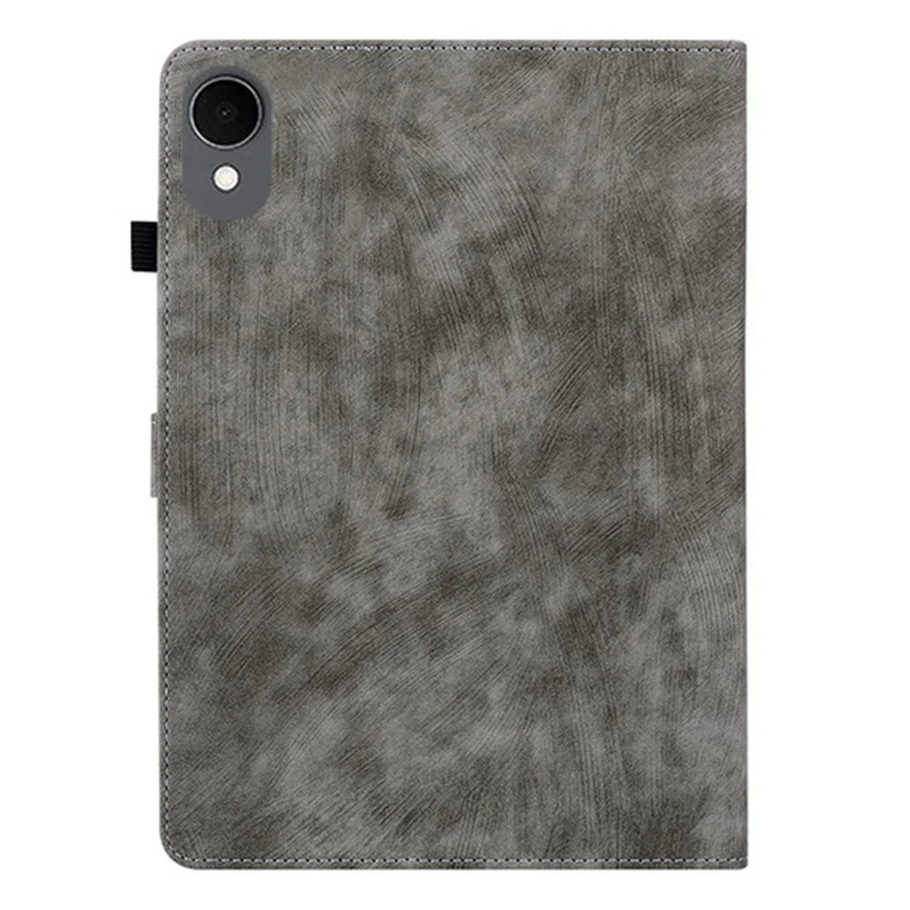 For Samsung Galaxy Tab S11 Case Tiger Imprint Anti-Scratch PU Leather Tablet Cover - Grey - 6