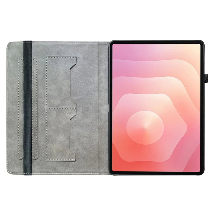 For Samsung Galaxy Tab S11 Leather Case Pattern Printed Stand Tablet Cover with Card Slots - Lion Head - 2