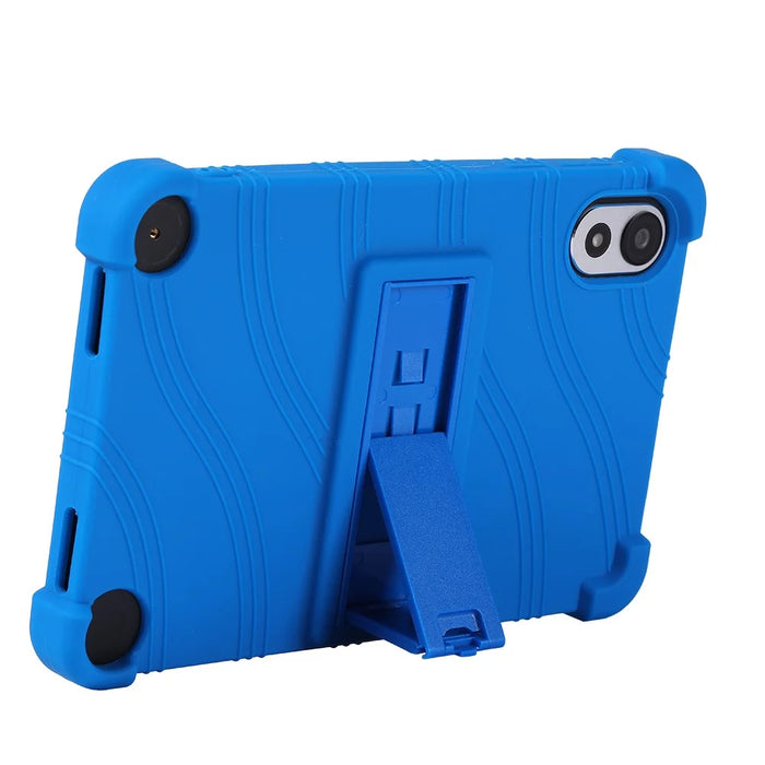For Blackview ZENO 1 / TechLife Pad Lite 8 Case Adjustable Kickstand Silicone Tablet Protective Cover - Dark Blue - 2