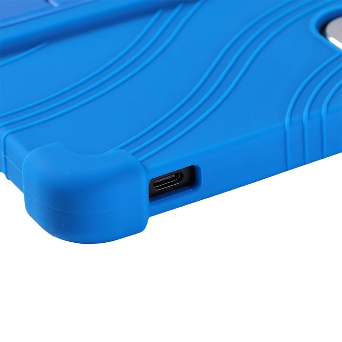 For Blackview ZENO 1 / TechLife Pad Lite 8 Case Adjustable Kickstand Silicone Tablet Protective Cover - Dark Blue - 6