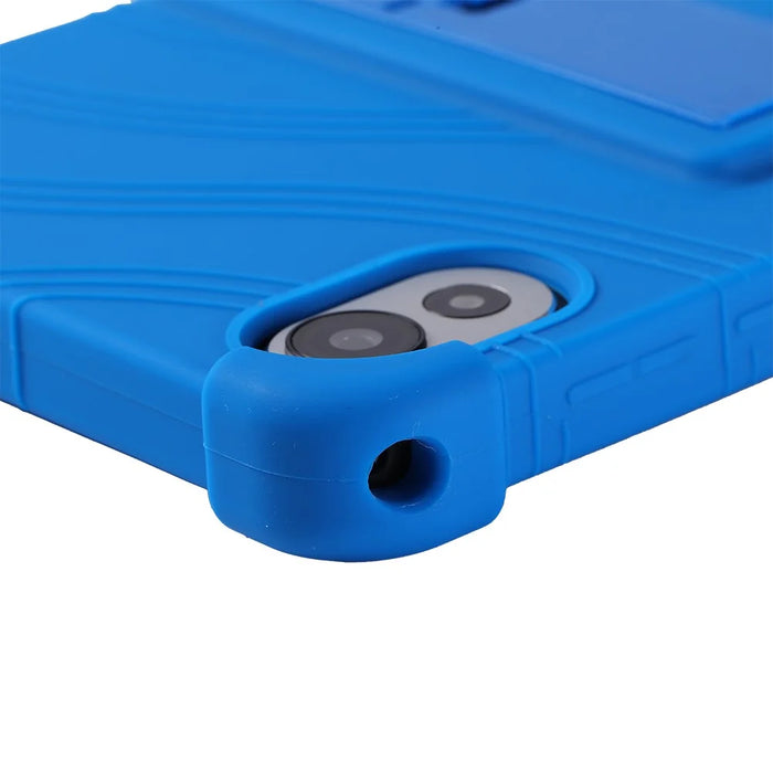 For Blackview ZENO 1 / TechLife Pad Lite 8 Case Adjustable Kickstand Silicone Tablet Protective Cover - Dark Blue - 7
