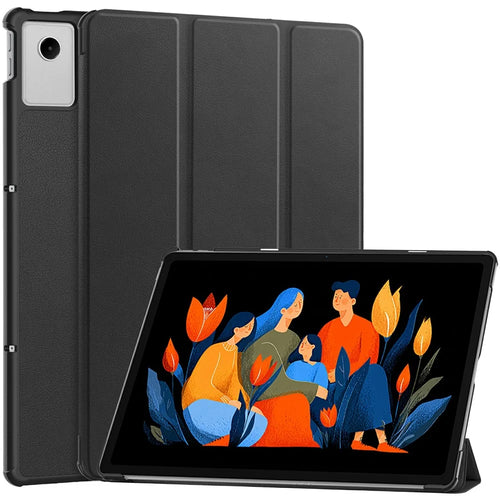 For Lenovo Idea Tab Plus Case Anti-Drop Leather Stand Tablet Cover - Black - 1