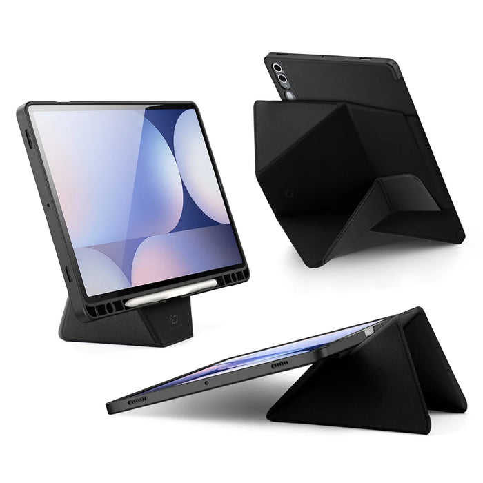 DUX DUCIS For Samsung Galaxy Tab S9+ / Galaxy Tab S9 FE+ / Galaxy Tab S10+ Tablet Case  Vers Series Multi-function Folding Stand Leather Cover - Black - 2