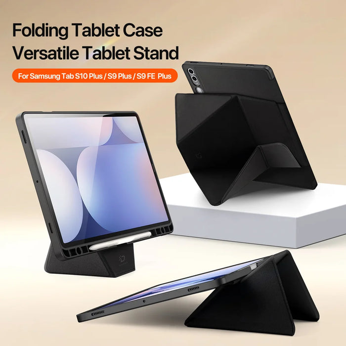 DUX DUCIS For Samsung Galaxy Tab S9+ / Galaxy Tab S9 FE+ / Galaxy Tab S10+ Tablet Case  Vers Series Multi-function Folding Stand Leather Cover - Black - 4
