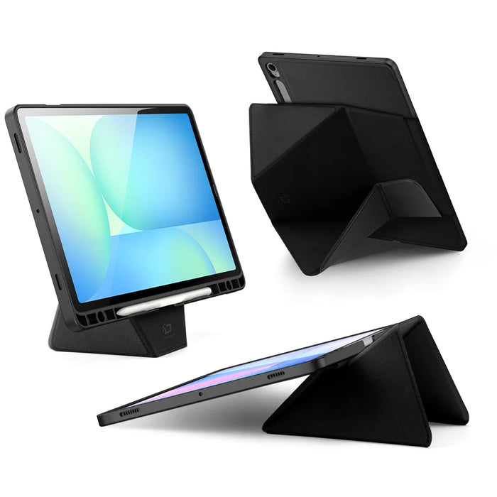 DUX DUCIS For Samsung Galaxy Tab S10 FE / Galaxy Tab S9 FE / Galaxy Tab S9 / Galaxy Tab S10 Lite Tablet Case  Vers Series Multi-function Folding Stand Leather Cover - Black - 2