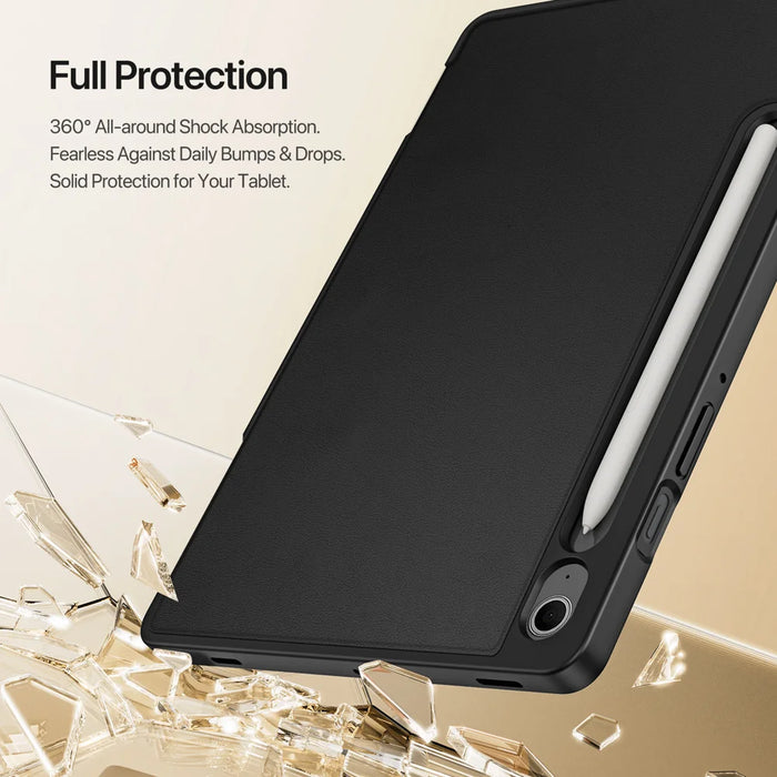DUX DUCIS For Samsung Galaxy Tab S10 FE / Galaxy Tab S9 FE / Galaxy Tab S9 / Galaxy Tab S10 Lite Tablet Case  Vers Series Multi-function Folding Stand Leather Cover - Black - 7