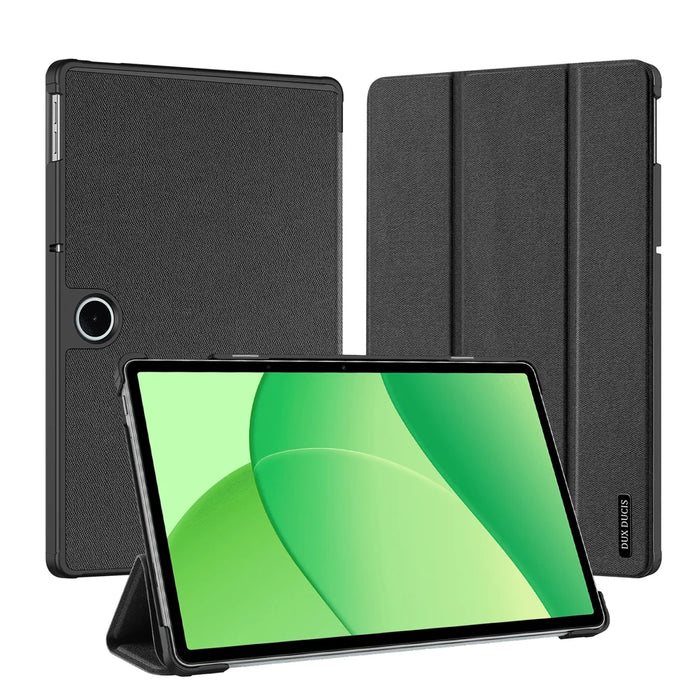 DUX DUCIS For OnePlus Pad Lite / Oppo Pad SE Case  Domo Series Tri-fold Stand PU Leather Tablet Cover - Black - 1