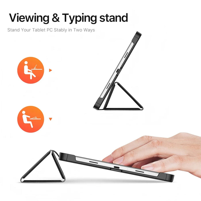 DUX DUCIS For OnePlus Pad Lite / Oppo Pad SE Case  Domo Series Tri-fold Stand PU Leather Tablet Cover - Black - 3