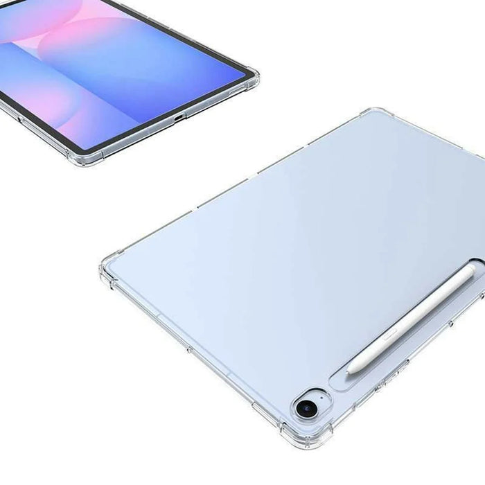 For Samsung Galaxy Tab S10 Lite Case TPU Drop-Resistant Clear Tablet Cover + Tempered Glass Screen Film - 4