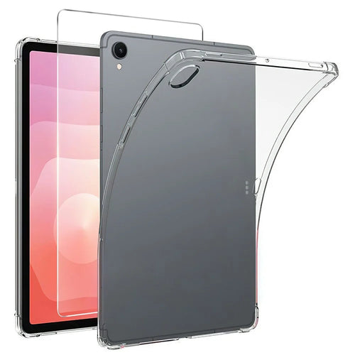 For Samsung Galaxy Tab S11 Case TPU Drop-Resistant Clear Tablet Cover + Tempered Glass Screen Film - 1