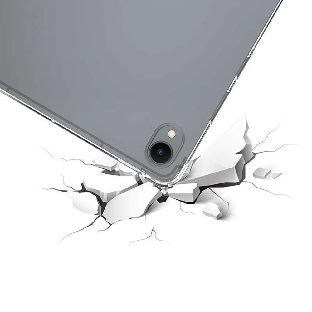 For Samsung Galaxy Tab S11 Case TPU Drop-Resistant Clear Tablet Cover + Tempered Glass Screen Film - 4