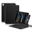 For iPad Pro 13 (2025) / 13 (2024) Smart Pogo Pin Direct Connection Keyboard (Portuguese Layout) + Leather Tablet Case - Black - 2