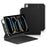 For iPad Pro 11 (2025) / 11 (2024) Smart Pogo Pin Direct Connection Keyboard (German Layout) + Leather Tablet Case - Black - 1