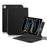 For iPad Pro 11 (2025) / 11 (2024) Smart Pogo Pin Direct Connection Keyboard (Portuguese Layout) + Leather Tablet Case - Black - 2