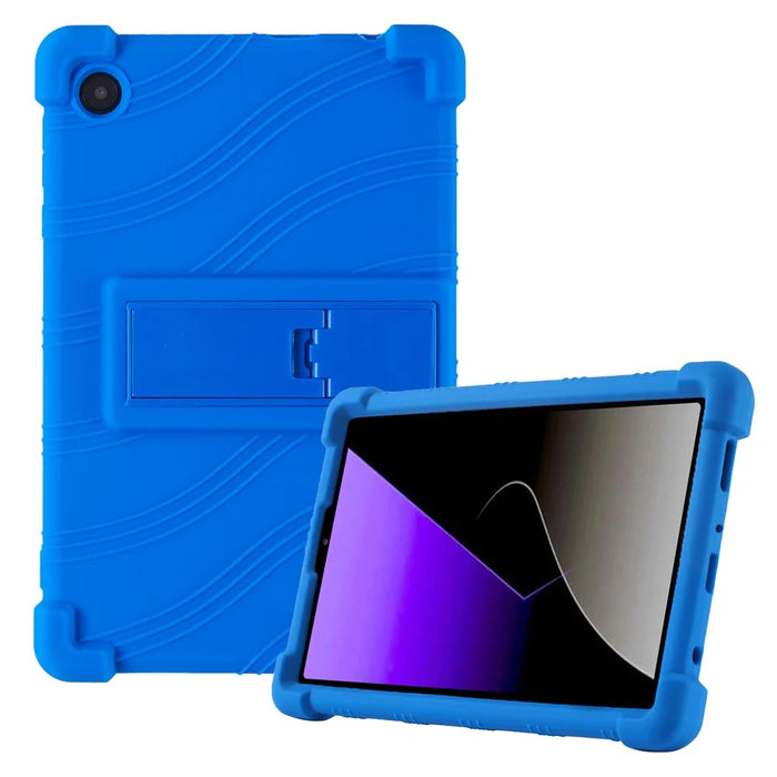 For Samsung Galaxy Tab A11 Case Adjustable Kickstand Silicone Tablet Protective Cover - Dark Blue - 1