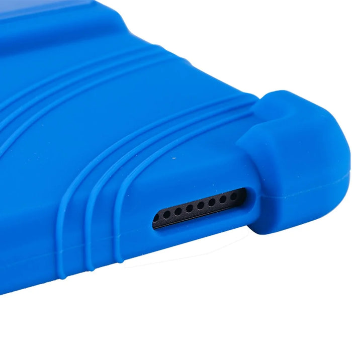 For Samsung Galaxy Tab A11 Case Adjustable Kickstand Silicone Tablet Protective Cover - Dark Blue - 5