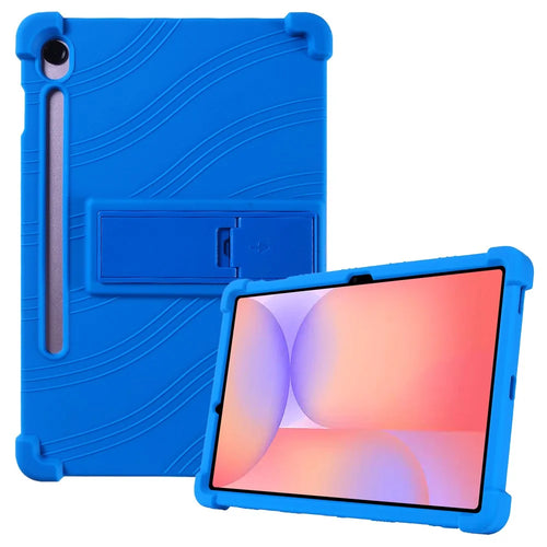 For Samsung Galaxy Tab S10 Lite Case Adjustable Kickstand Silicone Tablet Protective Cover - Dark Blue - 1