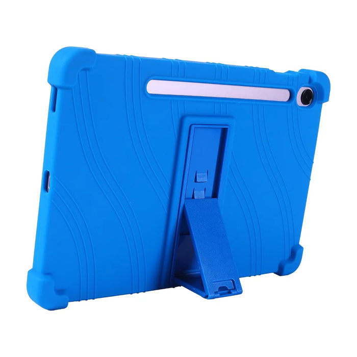 For Samsung Galaxy Tab S10 Lite Case Adjustable Kickstand Silicone Tablet Protective Cover - Dark Blue - 3
