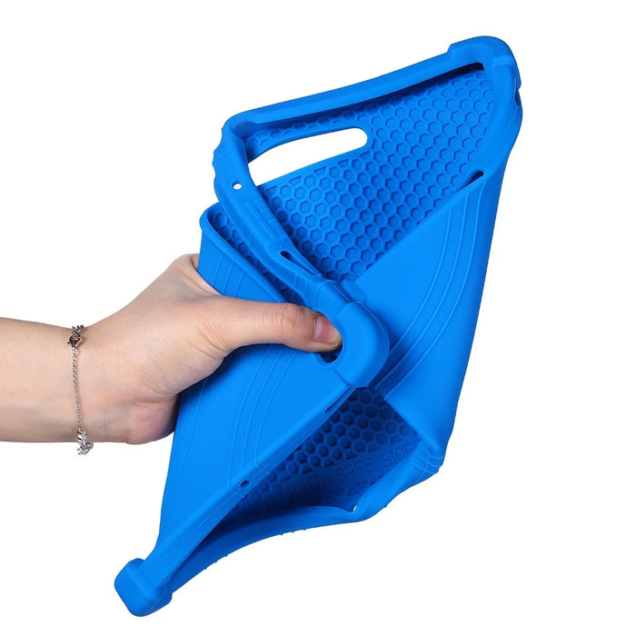 For Samsung Galaxy Tab S10 Lite Case Adjustable Kickstand Silicone Tablet Protective Cover - Dark Blue - 4