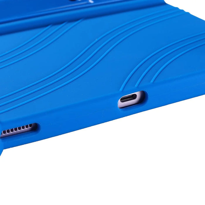 For Samsung Galaxy Tab S10 Lite Case Adjustable Kickstand Silicone Tablet Protective Cover - Dark Blue - 7