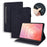 For Samsung Galaxy Tab S11 Ultra Tablet Case Card Slots Leather Cover Flower Pattern - Black - 1