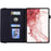 For Samsung Galaxy Tab S11 Ultra Tablet Case Card Slots Leather Cover Flower Pattern - Black - 2