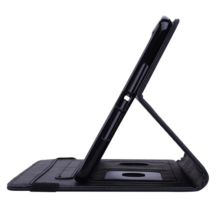 For Samsung Galaxy Tab S11 Ultra Tablet Case Card Slots Leather Cover Flower Pattern - Black - 7