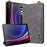 For Samsung Galaxy Tab S11 Ultra Case Hand Strap Kickstand Leather Tablet Cover - Grey - 3