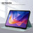 For Samsung Galaxy Tab S11 Ultra Wallet Case Leather Stand Tablet Cover with Stylus Holder, 3D Effect Cat Pattern - Green - 2
