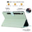 For Samsung Galaxy Tab S11 Ultra Wallet Case Leather Stand Tablet Cover with Stylus Holder, 3D Effect Cat Pattern - Green - 3