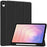 For Samsung Galaxy Tab S11 Case Trifold Stand Solid Color Leather Tablet Cover with Pen Slot - Black - 1