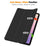 For Samsung Galaxy Tab S11 Case Trifold Stand Solid Color Leather Tablet Cover with Pen Slot - Black - 3