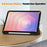 For Samsung Galaxy Tab S11 Case Trifold Stand Solid Color Leather Tablet Cover with Pen Slot - Black - 5