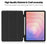 For Samsung Galaxy Tab S11 Case Trifold Stand Solid Color Leather Tablet Cover with Pen Slot - Black - 6