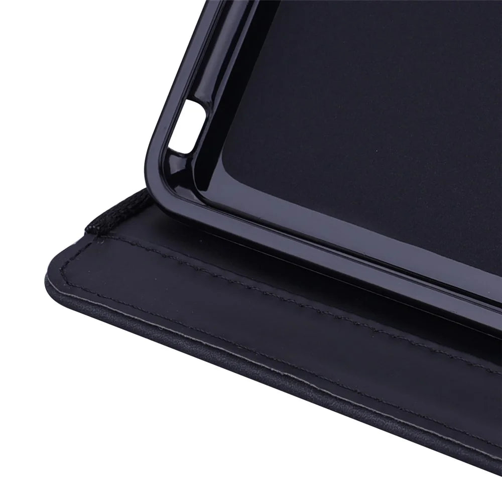 For Samsung Galaxy Tab S10 Ultra / S9 Ultra / S8 Ultra Tablet Case Card Slots Leather Cover Flower Pattern - Black - 6