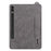 For Samsung Galaxy Tab S10 Ultra / S9 Ultra / S8 Ultra Case Hand Strap Kickstand Leather Tablet Cover - Grey - 4