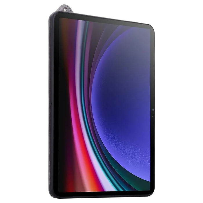 For Samsung Galaxy Tab S10 Ultra / S9 Ultra / S8 Ultra Case Hand Strap Kickstand Leather Tablet Cover - Grey - 5