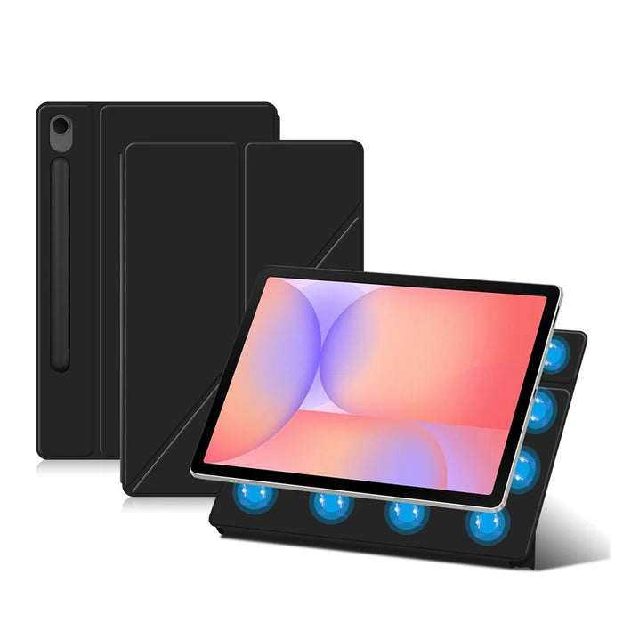 For Samsung Galaxy Tab S10 Lite Leather Case Origami Stand Magnetic Tablet Cover Auto Wake  /  Sleep - Black - 2