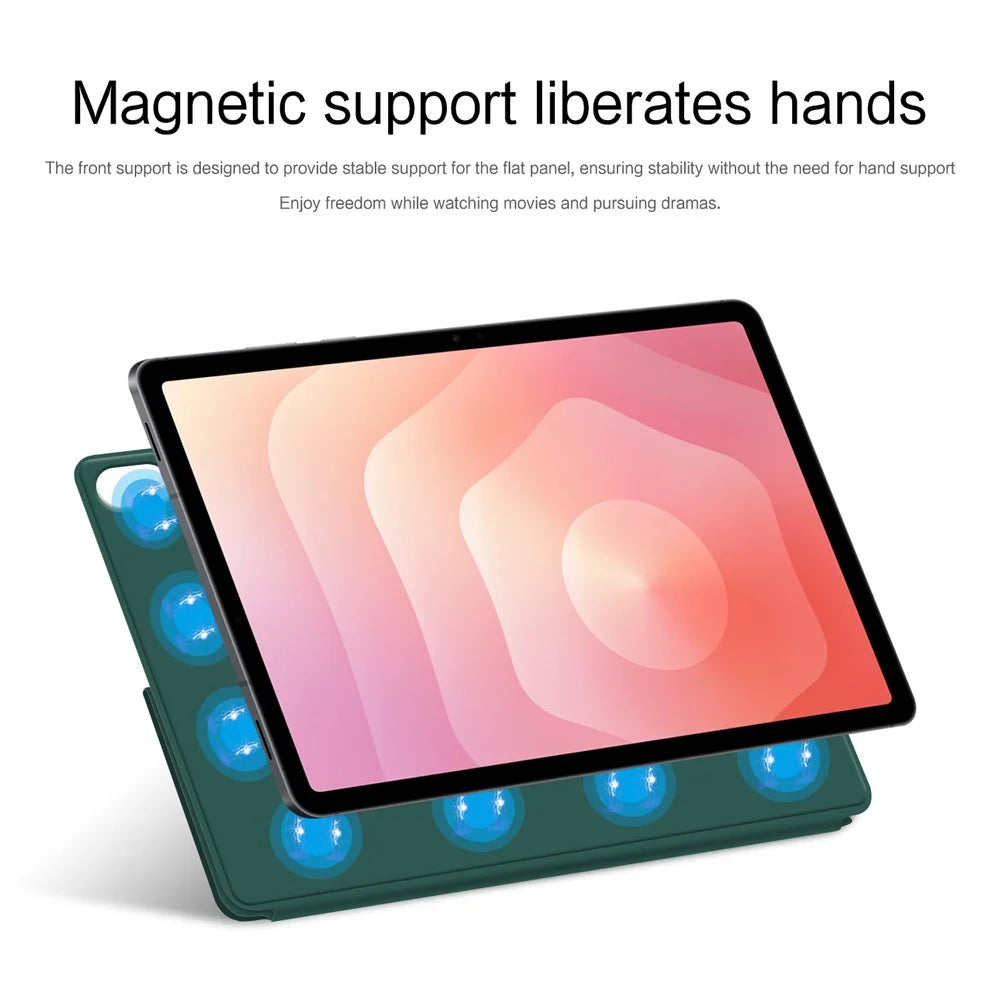 For Samsung Galaxy Tab S11 Leather Case Origami Stand Magnetic Tablet Cover Auto Wake  /  Sleep - Green - 6