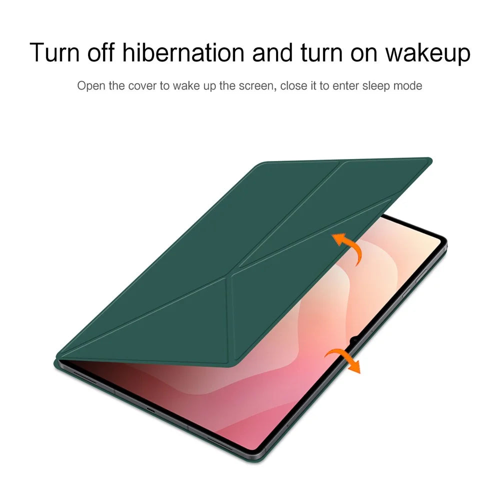 For Samsung Galaxy Tab S11 Ultra Leather Case Origami Stand Magnetic Tablet Cover Auto Wake  /  Sleep - Green - 7