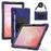 For Samsung Galaxy Tab S11 Kickstand Case TPU PC Silicone Tablet Cover with Shoulder Strap - Navy Blue - 4
