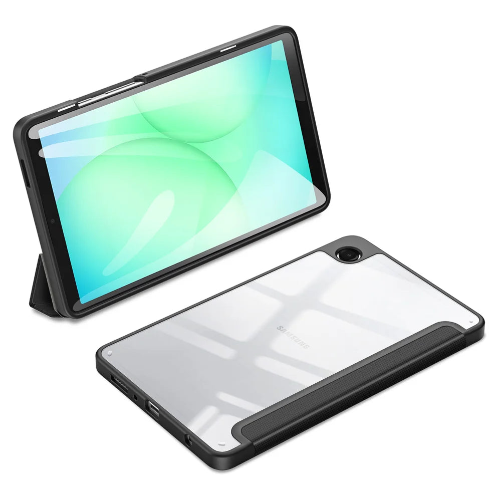 DUX DUCIS For Samsung Galaxy Tab A9 / Galaxy Tab A11 Case  TOBY Series Tri-fold Stand PU Leather Tablet Cover - Black - 3
